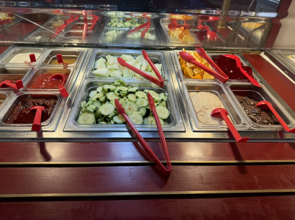Buffet bar with hot dishes